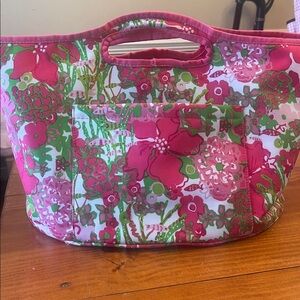 Lilly Pulitzer Pink and Green Floral Tote